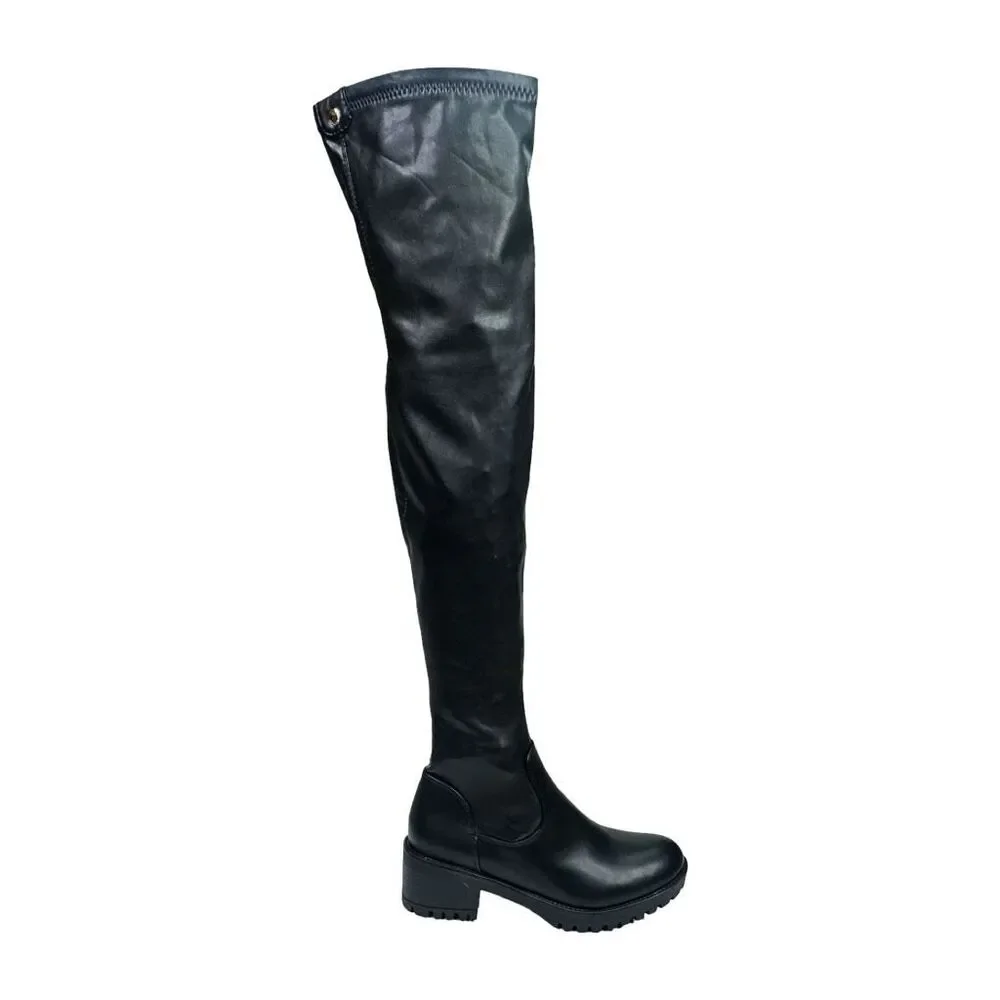 Azalea Wang Eureva Over The Knee Boots - Size 6 (36) - Black